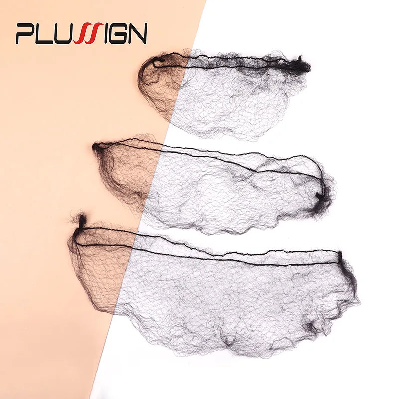 Plussign 20pcs Invisible Hairnet - Long Size 24-46 Inch Mesh Wig Caps