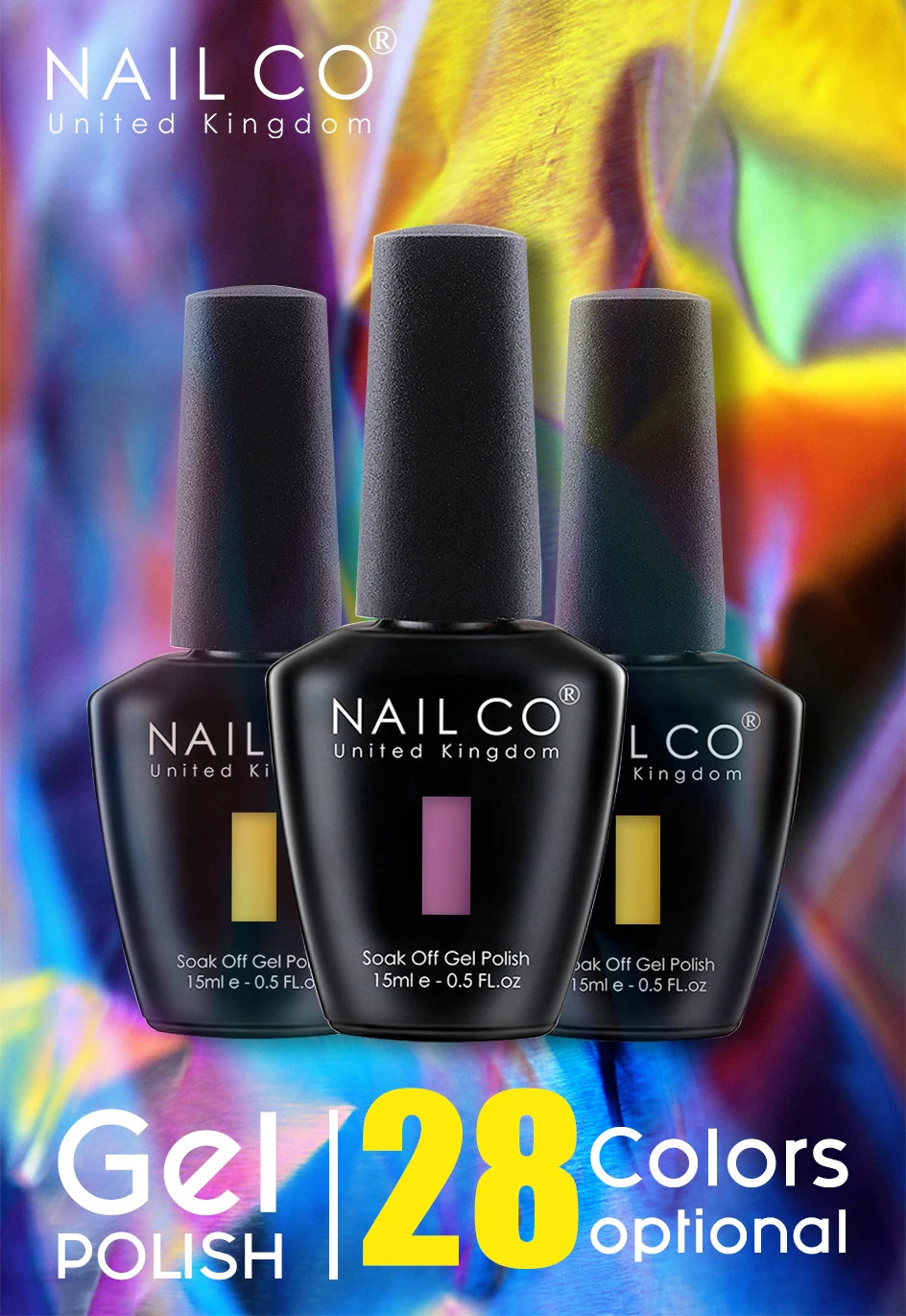 NAILCO 15ML Top Gel Nail Polish Nails Semi-permanent UV Varnish Glitter High Quality Glass Bottle Nail Art Polish For Manicure