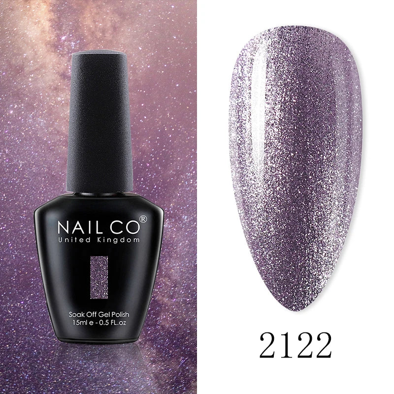 NAILCO 15ML Top Gel Nail Polish Nails Semi-permanent UV Varnish Glitter High Quality Glass Bottle Nail Art Polish For Manicure