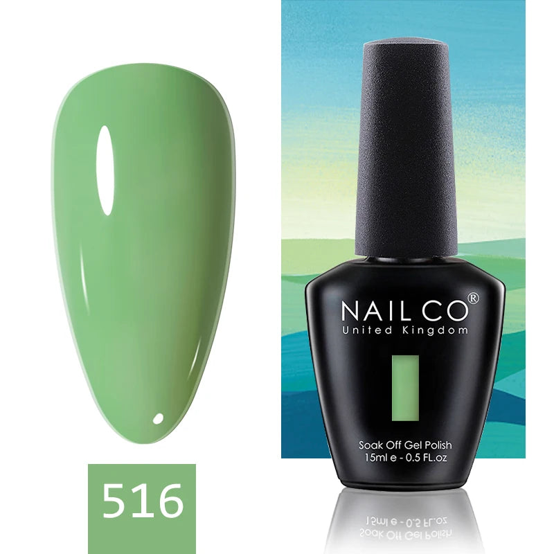 NAILCO 15ML Top Gel Nail Polish Nails Semi-permanent UV Varnish Glitter High Quality Glass Bottle Nail Art Polish For Manicure