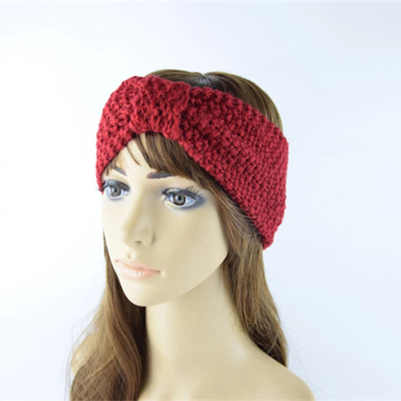 Donarsei Winter Knitted Headband - Elastic Bowknot Turban for Women