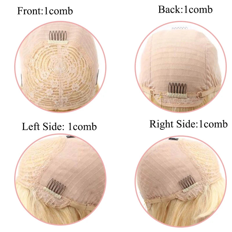 Blonde Human Hair Wig with Bangs 613# Full Machine Straight Human Hair Wigs Glueless Human Wigs Fringe Wigs For Woman HairUGo