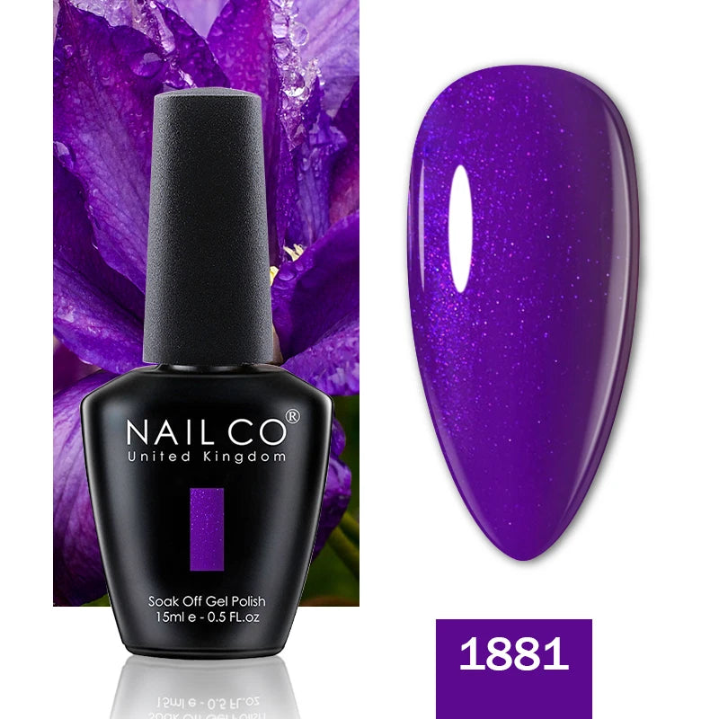 NAILCO 15ML Top Gel Nail Polish Nails Semi-permanent UV Varnish Glitter High Quality Glass Bottle Nail Art Polish For Manicure