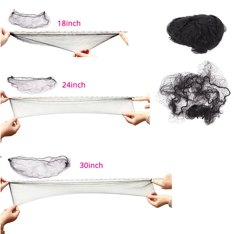 Plussign 20pcs Invisible Hairnet - Long Size 24-46 Inch Mesh Wig Caps