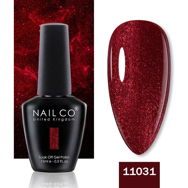 NAILCO 15ML Top Gel Nail Polish Nails Semi-permanent UV Varnish Glitter High Quality Glass Bottle Nail Art Polish For Manicure