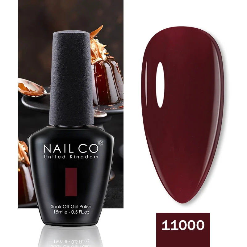 NAILCO 15ML Top Gel Nail Polish Nails Semi-permanent UV Varnish Glitter High Quality Glass Bottle Nail Art Polish For Manicure