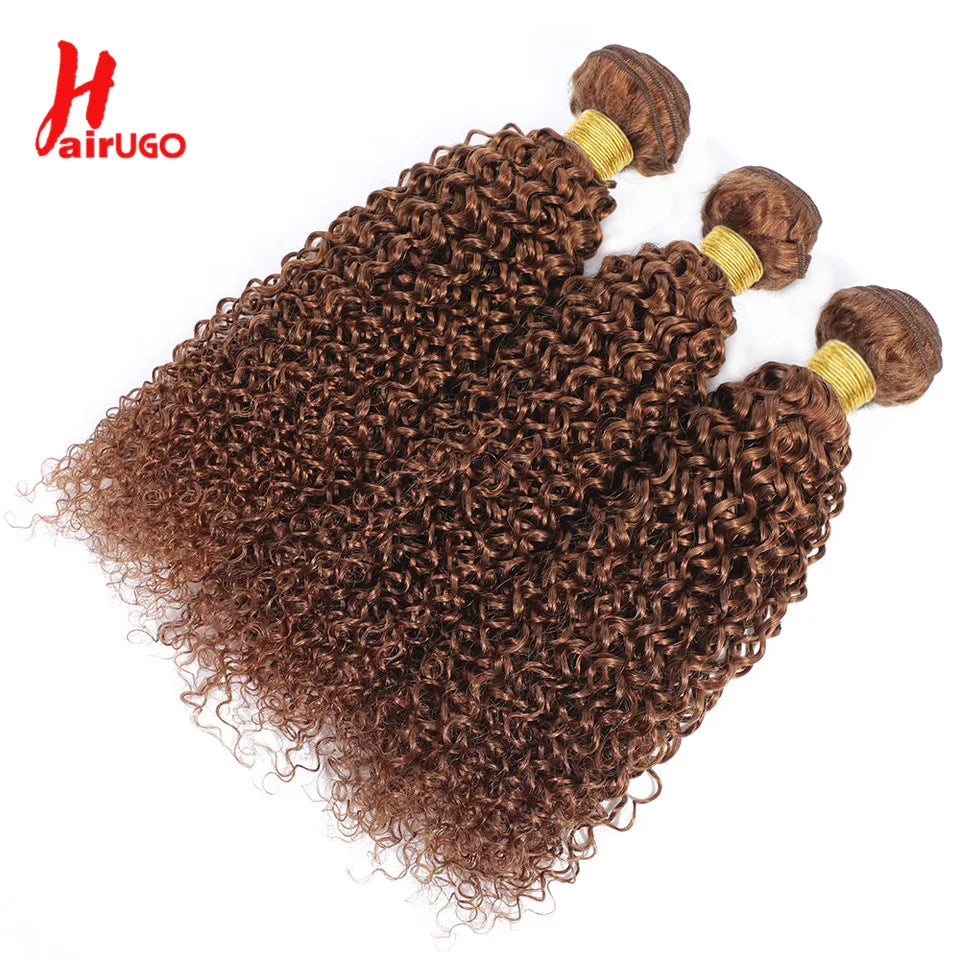 30# Straight Hair Weave Remy Brown 1/2/3 Straight Human Hair Bundles HairUGo Human Hair Extensions Hair Weaving Wholesale Price
