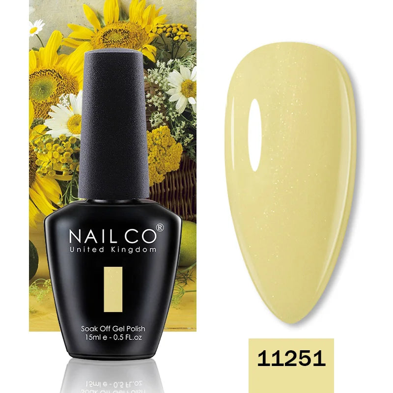NAILCO 15ML Top Gel Nail Polish Nails Semi-permanent UV Varnish Glitter High Quality Glass Bottle Nail Art Polish For Manicure
