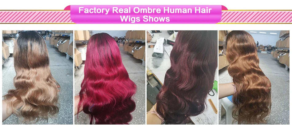 1B 30 Ombre Body Wave Human Hair Wigs 180% Density HD Transparent Lace Frontal Wigs 13x4 Lace Front Wig Pre Plucked Glueless Wig