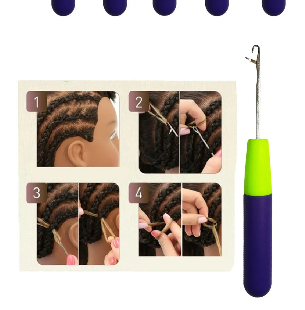 Plastic Latch Crochet Hook Needle for Jumbo Braiding Dreadlock Hair Weaving Extension Tool Knitt Making