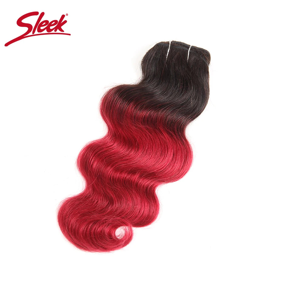 Brazilian Body Wave P4/27 P6/27 Red 99J Ombre T1B/27 Human Hair Bundles Sleek Double Drawn Remy Human Hair Extension For Black