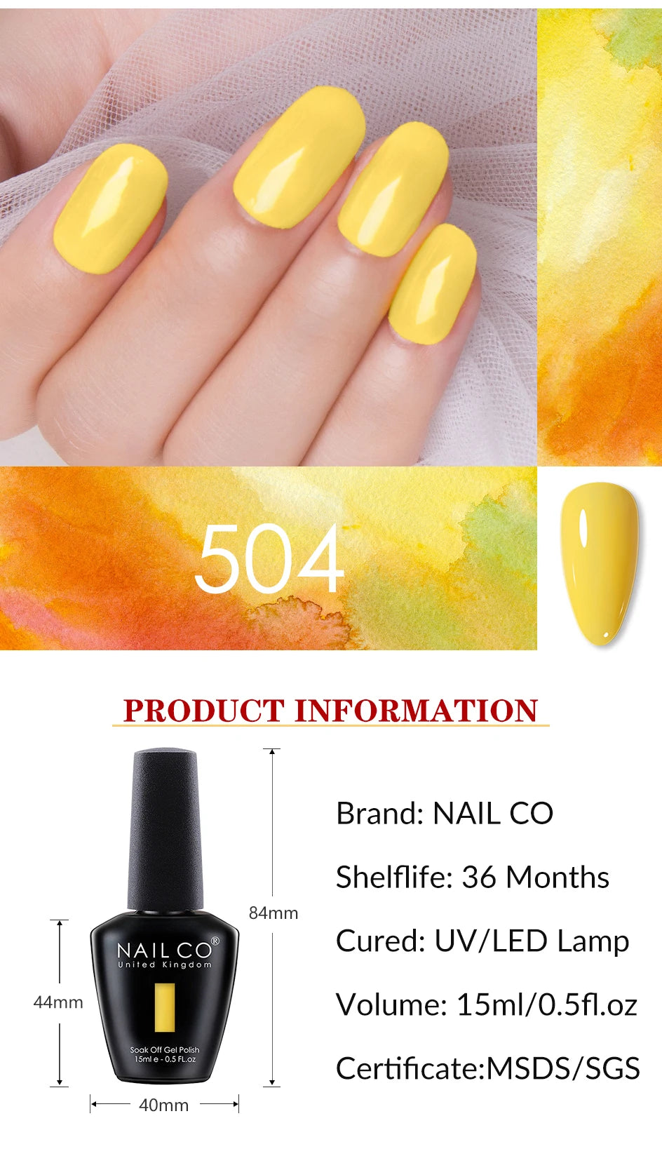 NAILCO 15ML Top Gel Nail Polish Nails Semi-permanent UV Varnish Glitter High Quality Glass Bottle Nail Art Polish For Manicure