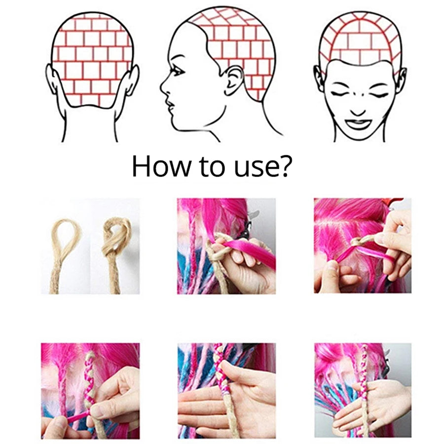 Handmade lock Extensions 20 Inch - 5/10pcs Ombre Synthetic Locs