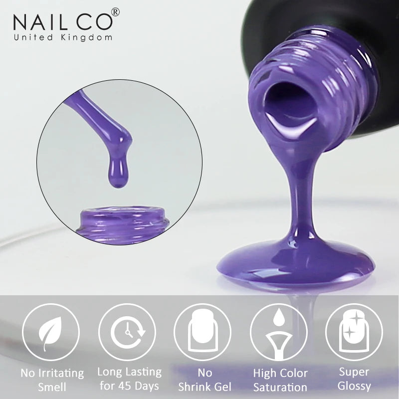 NAILCO 15ML Top Gel Nail Polish Nails Semi-permanent UV Varnish Glitter High Quality Glass Bottle Nail Art Polish For Manicure