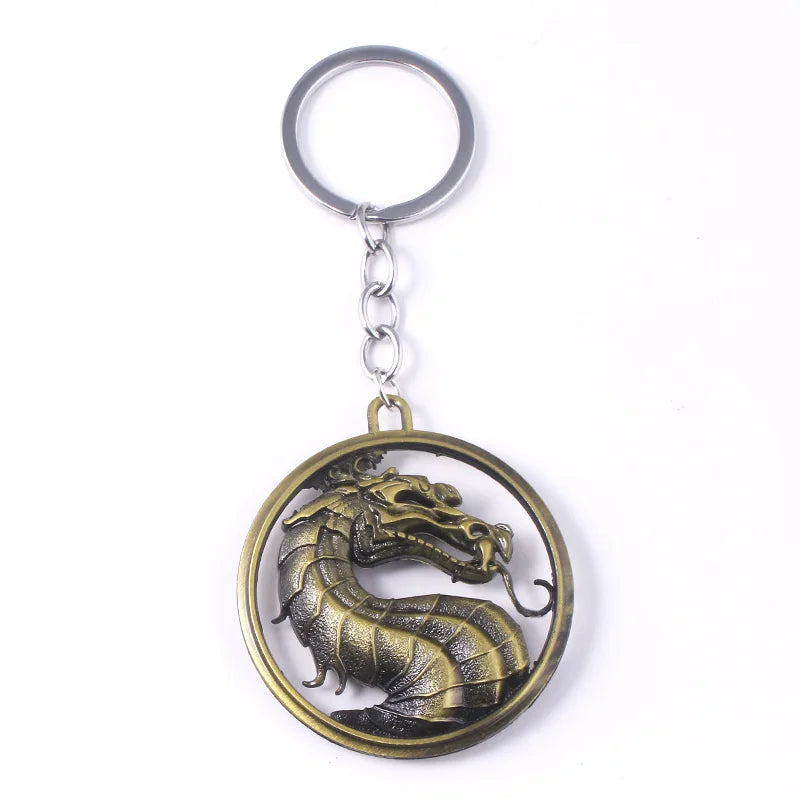 Game Mortal Kombat Keychain Metal Alloy Animal Dragon Key Ring Holder Chaveiro Gift for Men Car Key Accessories