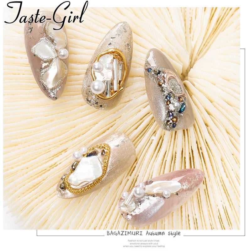 1 Pot Nails Abalone Shell Fragments Texture Natural Sea Shell 3d Charm Nail Art Decoration Slice DIY Beauty Salon Tools new