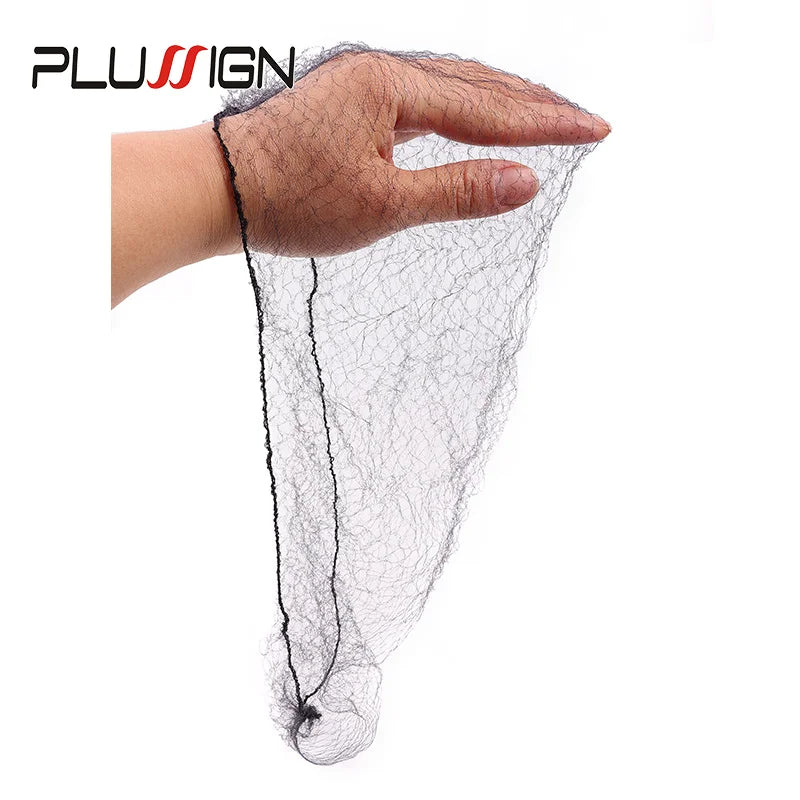 Plussign 20pcs Invisible Hairnet - Long Size 24-46 Inch Mesh Wig Caps