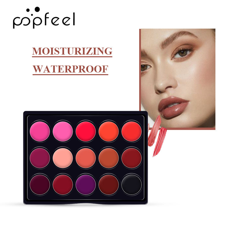 15 Colors Mini Lip Gloss Makeup Palette Nude Color Red Purple Pink Moisturizer Long Lasting Lipgloss Matte Lipstick Cosmetics