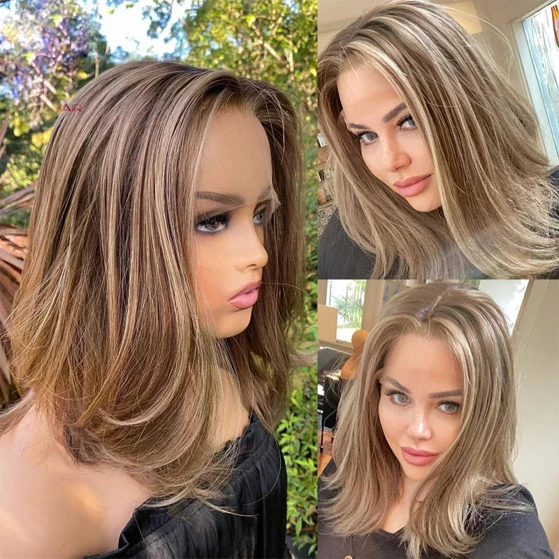 Highlight Blond 28inch 5x5 Silk Base Body Wave Jewish Human Hair Wig With Baby Hair HD Lace European Hair Preplucked Daily