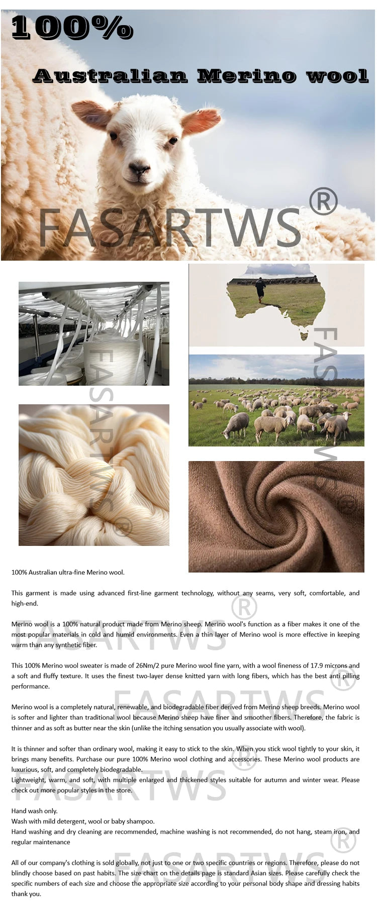 100% Wool Winter Scarf - Knitted Shawl Wrap