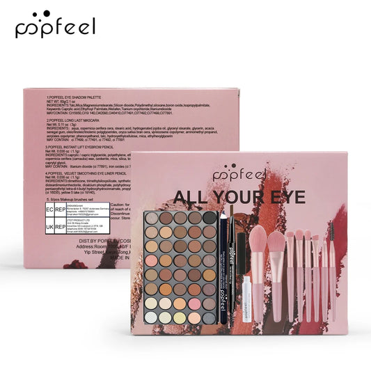 40 Colors Eyeshadow Palette Set, Eyebrow Pencil Eyeliner Pen Mascara With A Set Of Makeup Brushes Eye Cosmetics