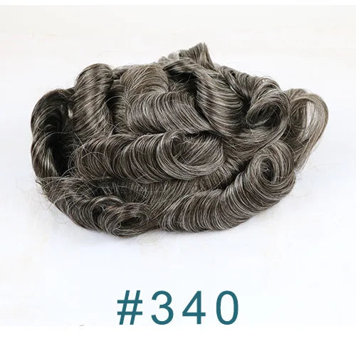 Realistic Men's Toupee Durable NPU Bond Gray Male Human Hair Prosthesis Capillary System Natural Hairline Comfortable Fine Mono