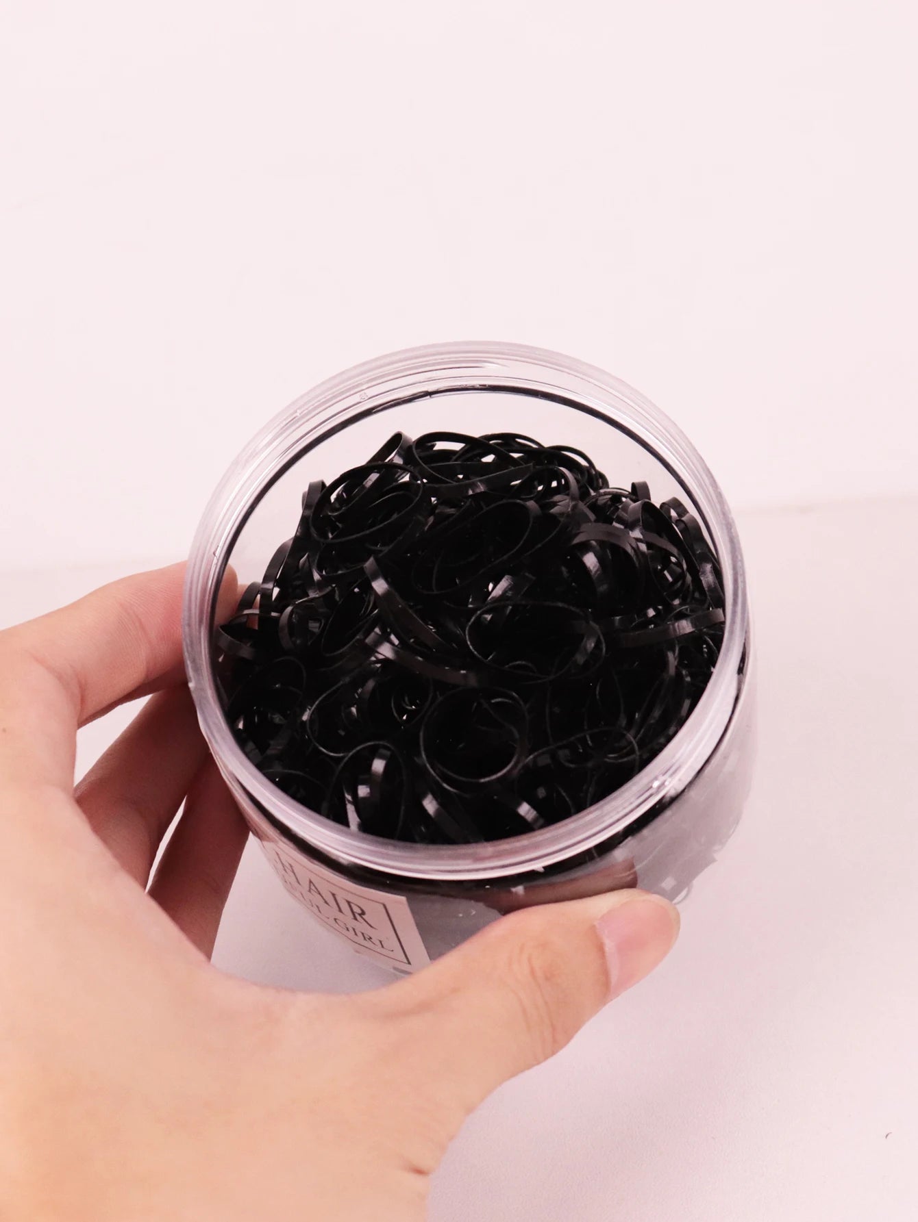 500pcs black elastic rubber bands for hair salon tools with ponytail hairstyle and small braid design Special for real hair wigs