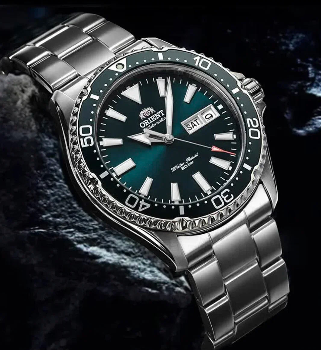 Orient Double Lion Fully Automatic Mechanical Watch Men's Green Water Ghost Watch Men's Diving Watch Original Imported 1:1