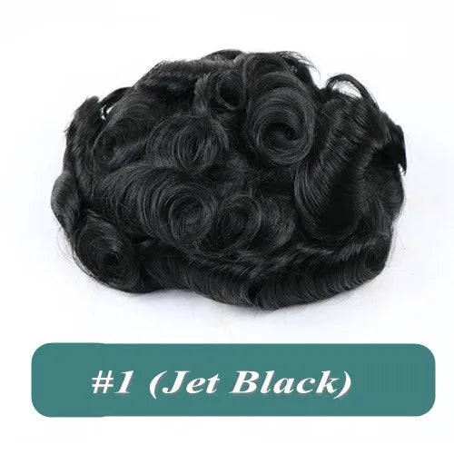 Men's Hair Replacement System - 30mm Wave Toupee with Skin Base