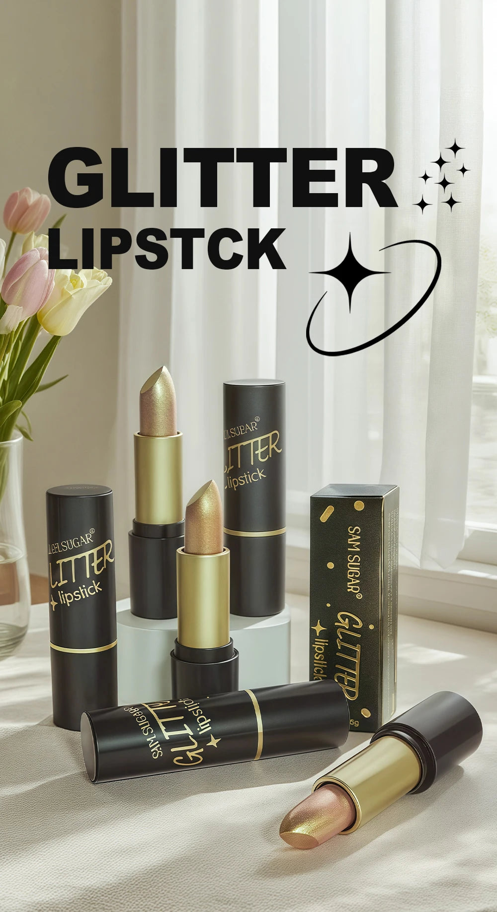 Shimmer Lipstick Moisturizing Long Lasting Waterproof Non Transfer Pearlescent Glossy Lip Gloss