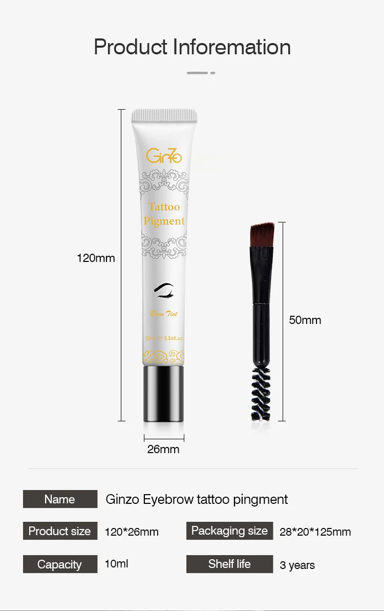 3 Days Peel-off Eyebrow Tint Waterproof Brow Tattoo Dyeing Gel Long-lasting Eyebrows Makeup Cosmetic Tool