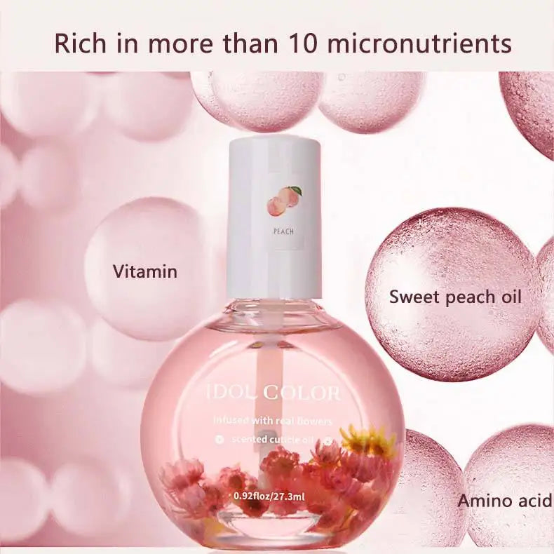 Nail Dry Flower & Cuticle Nutrition Oil, Nail Strengthening Polish, Vitamin Supplement for Preventing Cuticle and Hangnails