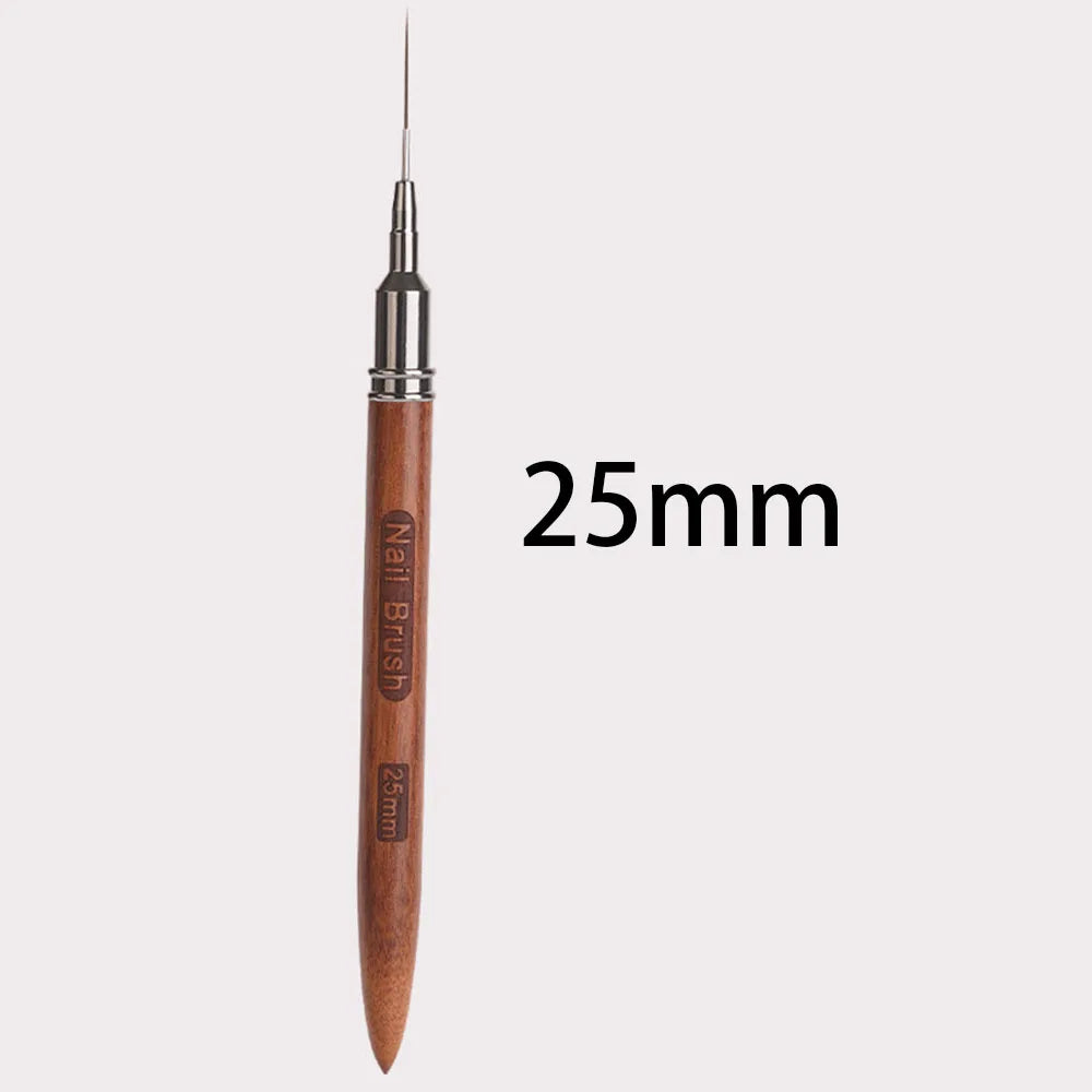 Nail Art Brushes Wood Nail Art Liner Brushes 4/8/12/20/25mm Painting Art Design Brush Super Thin Details Nail Pen Drawing Lines