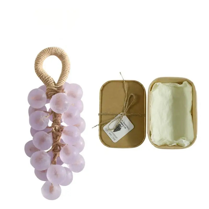 Creative Grape Soap Gift Boxnatural Plant Extraction Pearl Grape Bunches Handmade Soap Bar Bathing Washing Nourishing Skin Soap