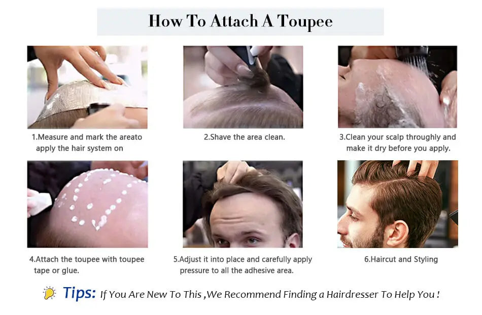 6mm Afro Kinky Curly Men Toupee - Lace & PU Base with Bleached Knots