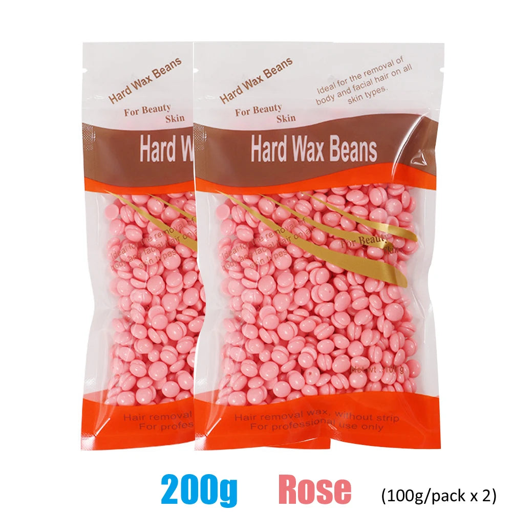 500g/200g/50g Hard Wax Beans For Body Hair Removal Versatile Painless Wax Warmer Waxing Beans for Wax Heater Machine Unisex