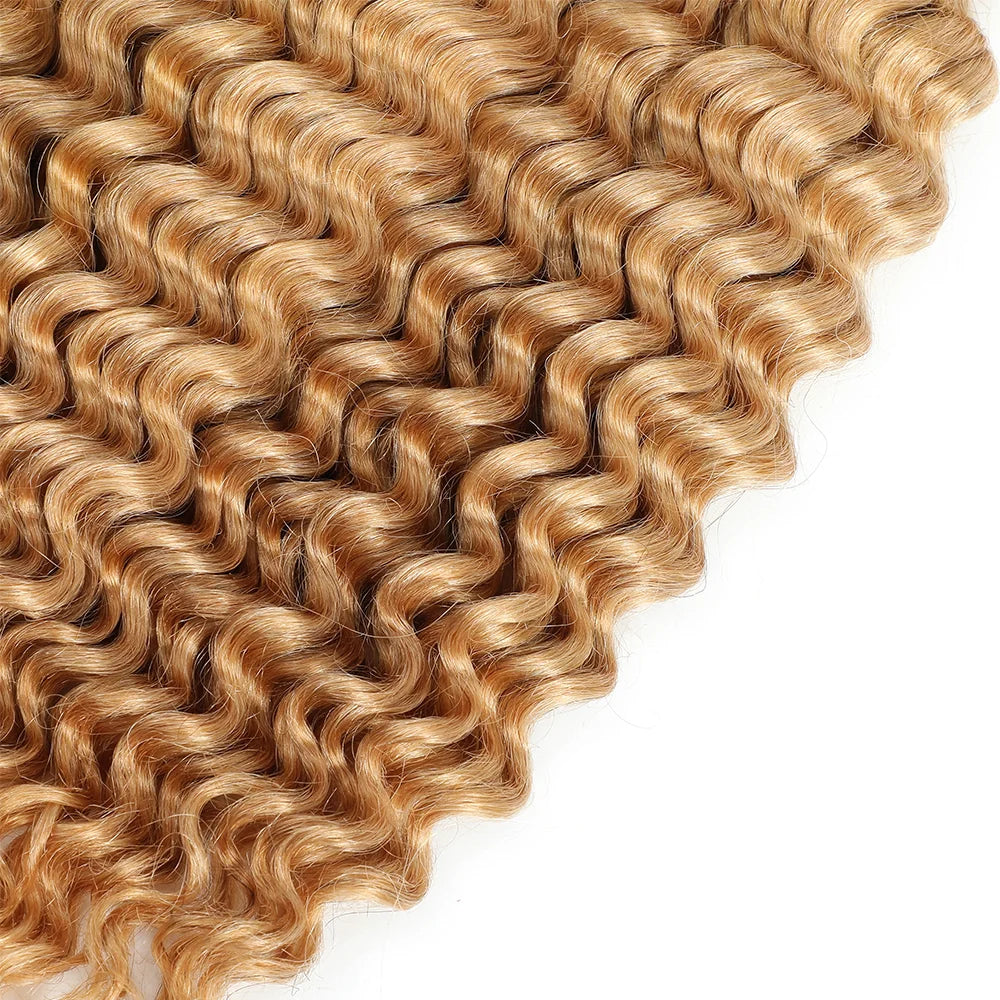 Blonde Human Braiding Hair for Boho Braids Highlights No Weft Virgin Brazilian Curly Deep Wave Bulk Hair Extensions for Braiding