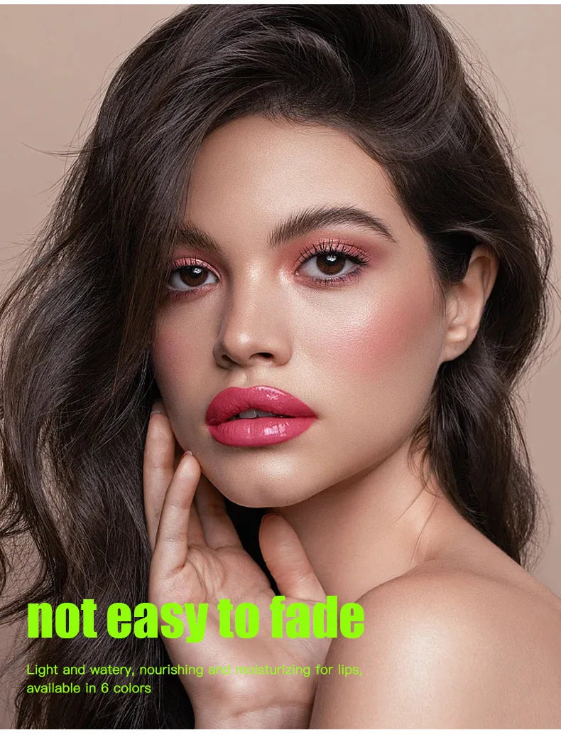 Water gloss mirror oily lip gloss lipstick with long-lasting color retention and non stick cup nude color lip essential oil