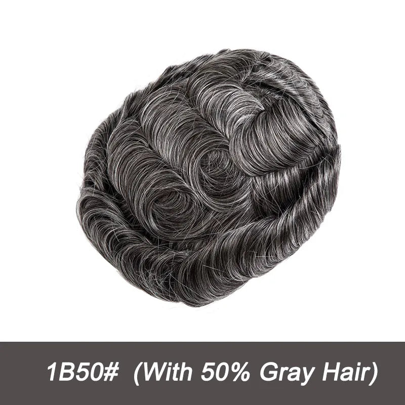 Full Swiss Lace Toupee Ultra Delicate AIR-Lace Male Hair Prosthesis Breathable 100% Natural Human Hair System Unit Mens Wig