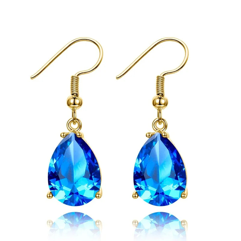 Women Girls Best Silver Colorful Jewelry Gift Genuine 925 Sterling Silver Drop Earrings Fashion Dangle Rhinestones Earrings