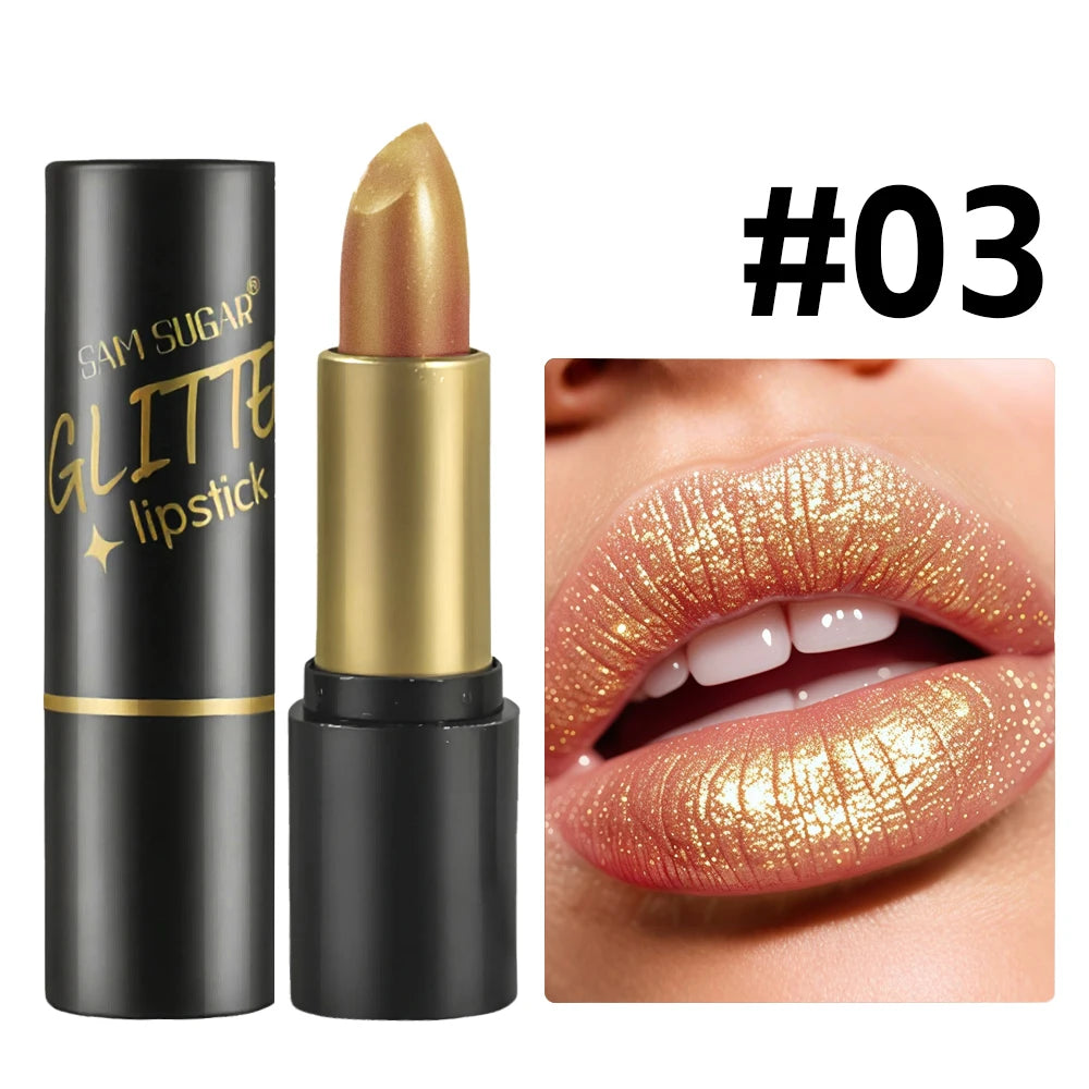 Shimmer Lipstick Moisturizing Long Lasting Waterproof Non Transfer Pearlescent Glossy Lip Gloss