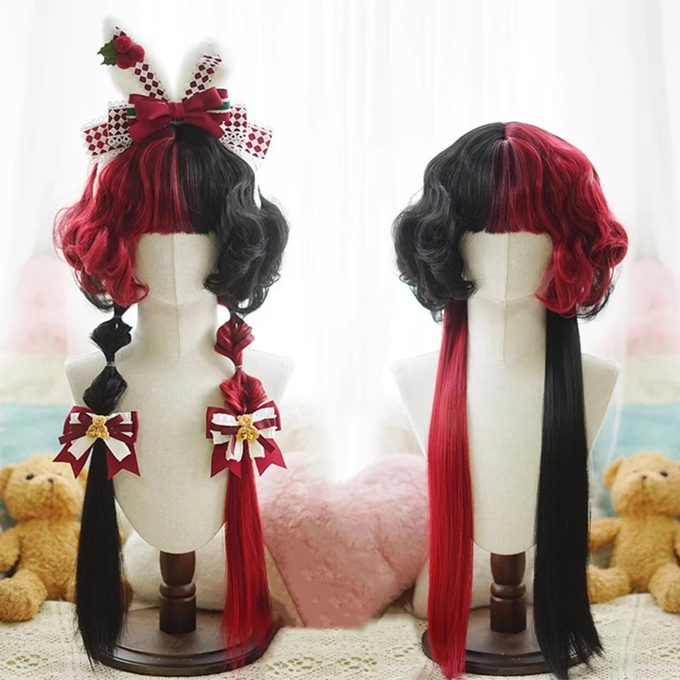 Platinum Blue Gradient Long Curly Wig - Heat Resistant Synthetic Cosplay