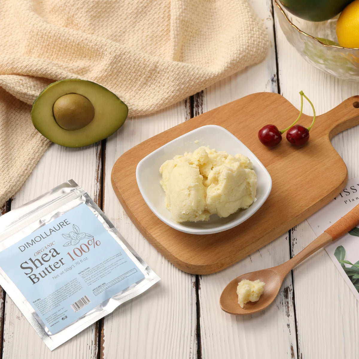 100g Dimollaure Natural Organic Unrefined Shea Butter Oil Raw Nourishing Skin Care Body Moisturizing Cosmetics Base Oil