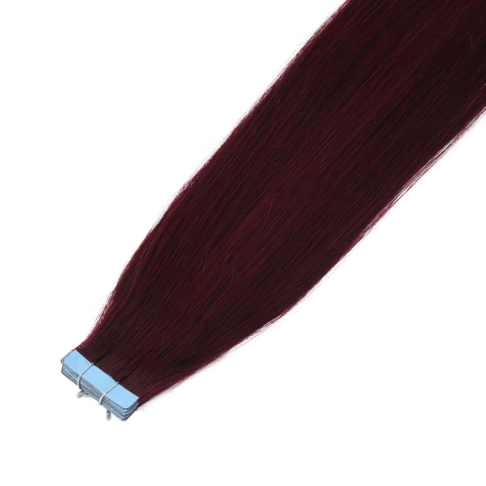 Tape in Human Hair Extensions Brown Seamless Tape in Hair Extensions Skin Weft PU Tape On Hair 12"-24" Machine Remy Tape ins