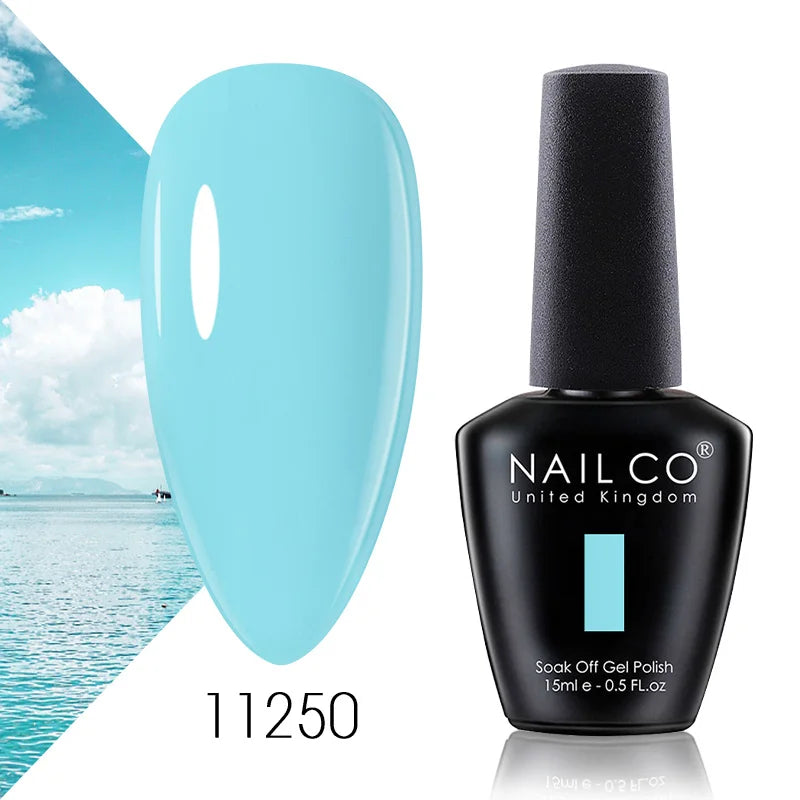 NAILCO 15ml Blue Gel Polish UV Gel Polish Varnish Hybrid DIY Nails For DIY Manicure Semi Permanent Soak Off LED Gel Nail Polish