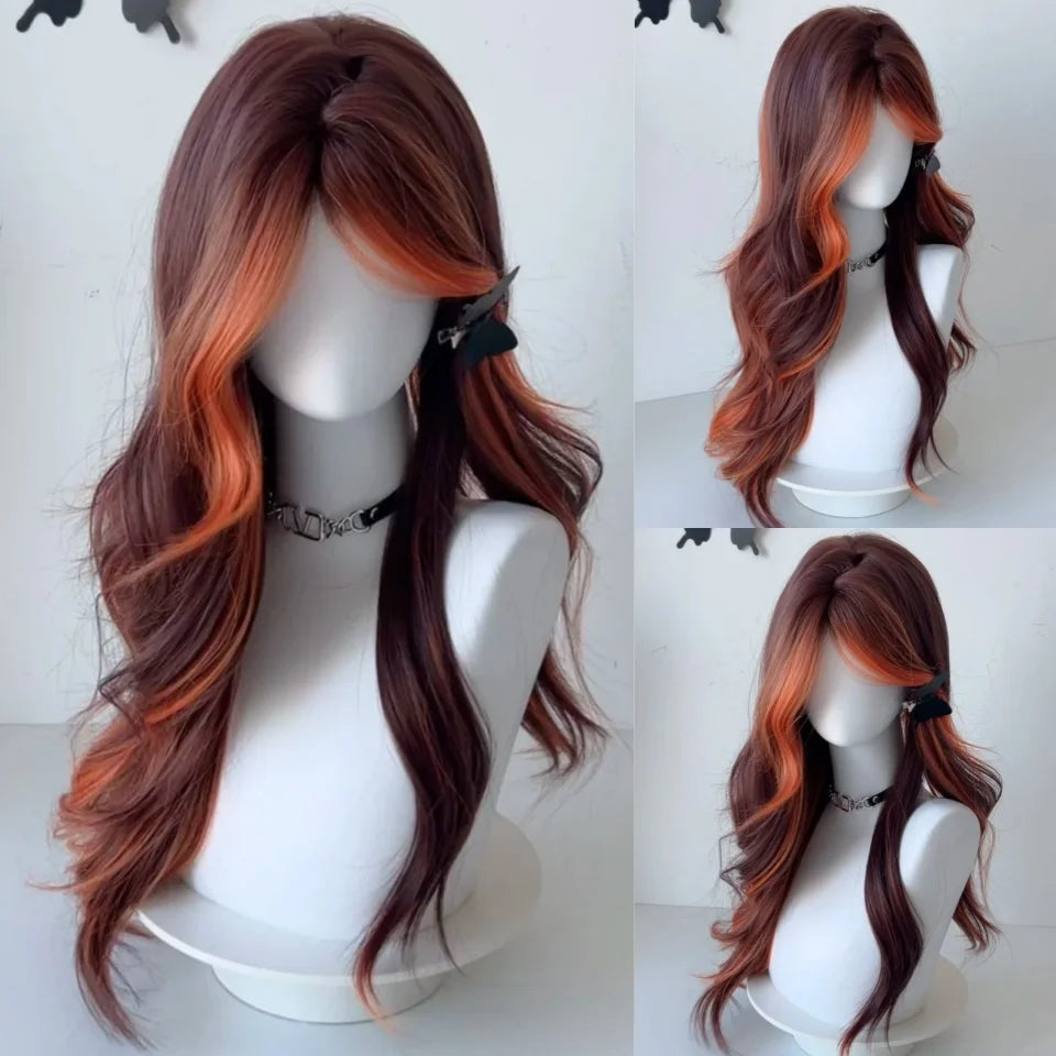 Platinum Blue Gradient Long Curly Wig - Heat Resistant Synthetic Cosplay