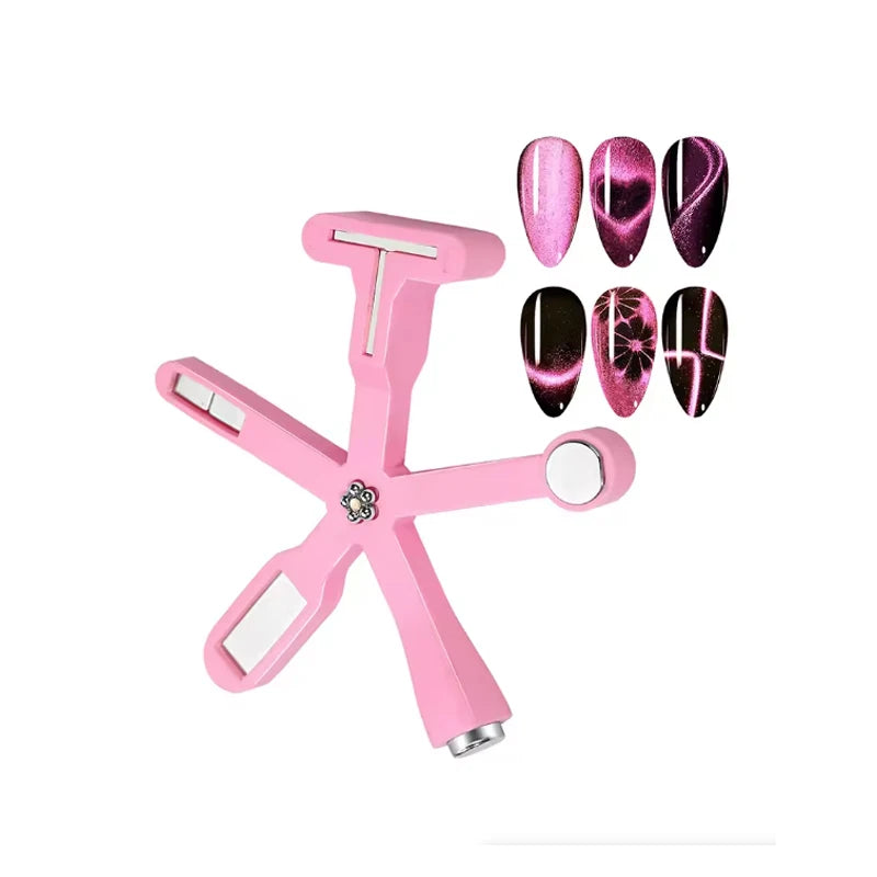 1Pcs 3-In-1 Heart Shape Cat Eye Nail Art Magnet Double Line Moon Snake Pattern French Nail Magnetic Pen Gel Polish Manicure Tool