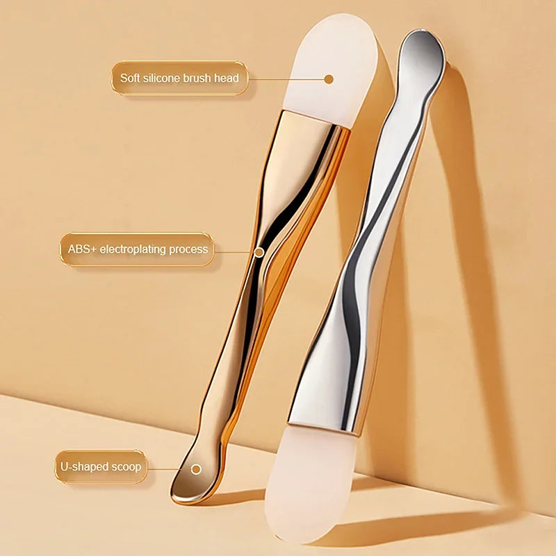 Whoesale Double Head Silicone Face Mask Facial Daub Type Mud Film Scraper Special Cleaning Brush Brush Beauty Tool
