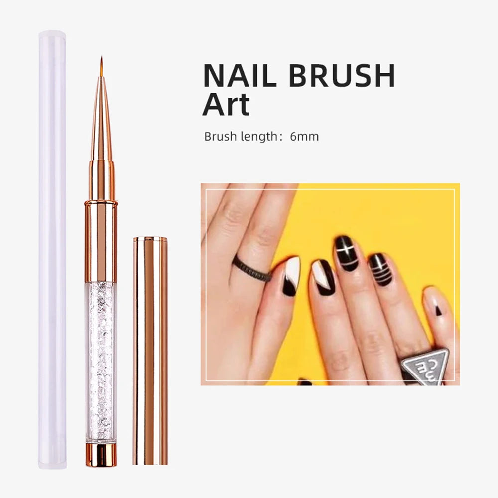 Nail Art Acrylic Liquid Powder Carving UV Gel Extension Builder Painting Brush Lines Liner Drawing Pen Manicure Tool Born Pretty