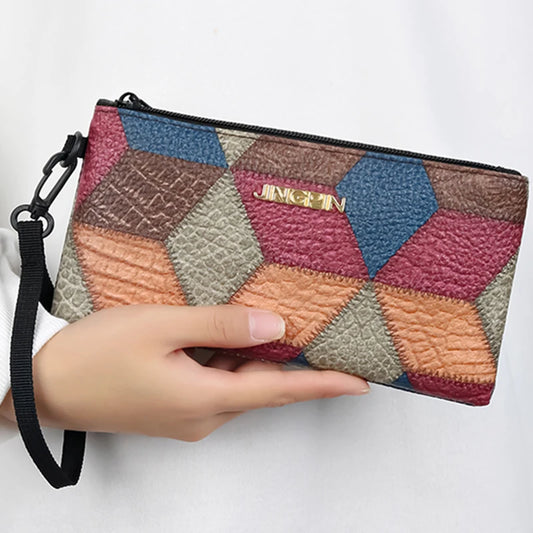 Neutral color bag - fashionable handbag with ethnic retro multi-color design - suitable for gift-giving and social occasions